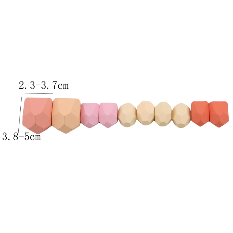 

Children's Wooden Colored Stone Jenga Building Block Educational Toy Creative Nordic Style Stacking Game Rainbow Wooden Toy Gift