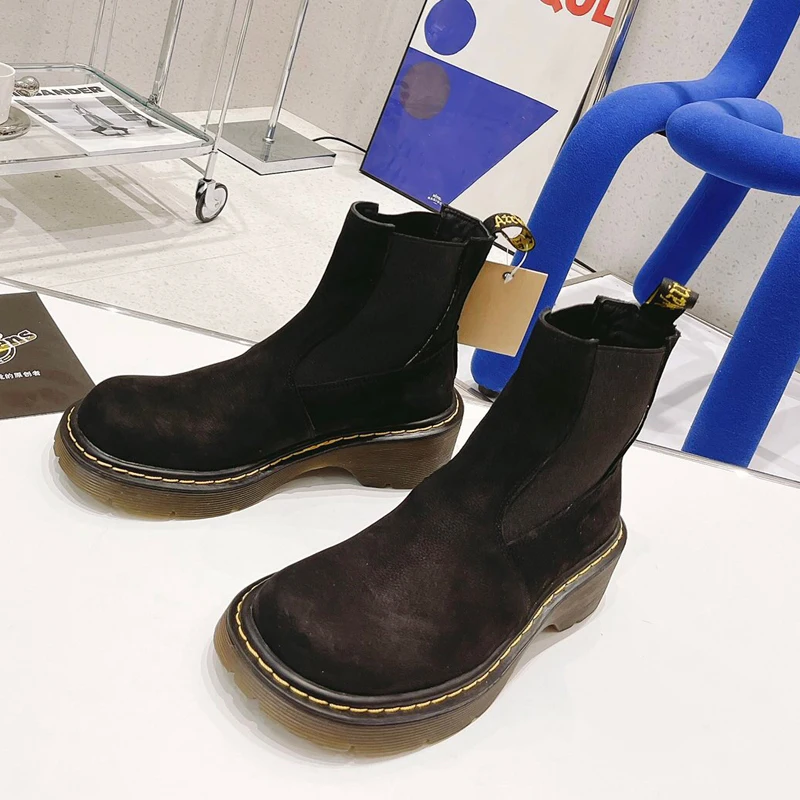 

Autumn Boots Women Platform Shoes Thinken Heel Chunky Black Punk Boots Shoes Height Botas De Mujer 2021