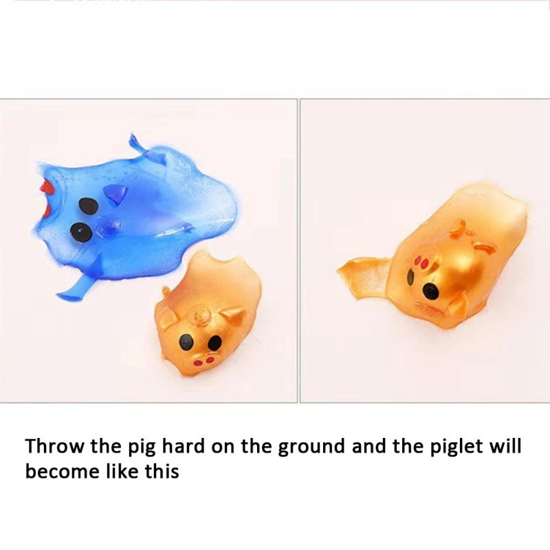 

Anti Stress Cartoon Pig Shape Toys Decompression Squeeze Toy Sticky Venting Water Balls Random Colors y