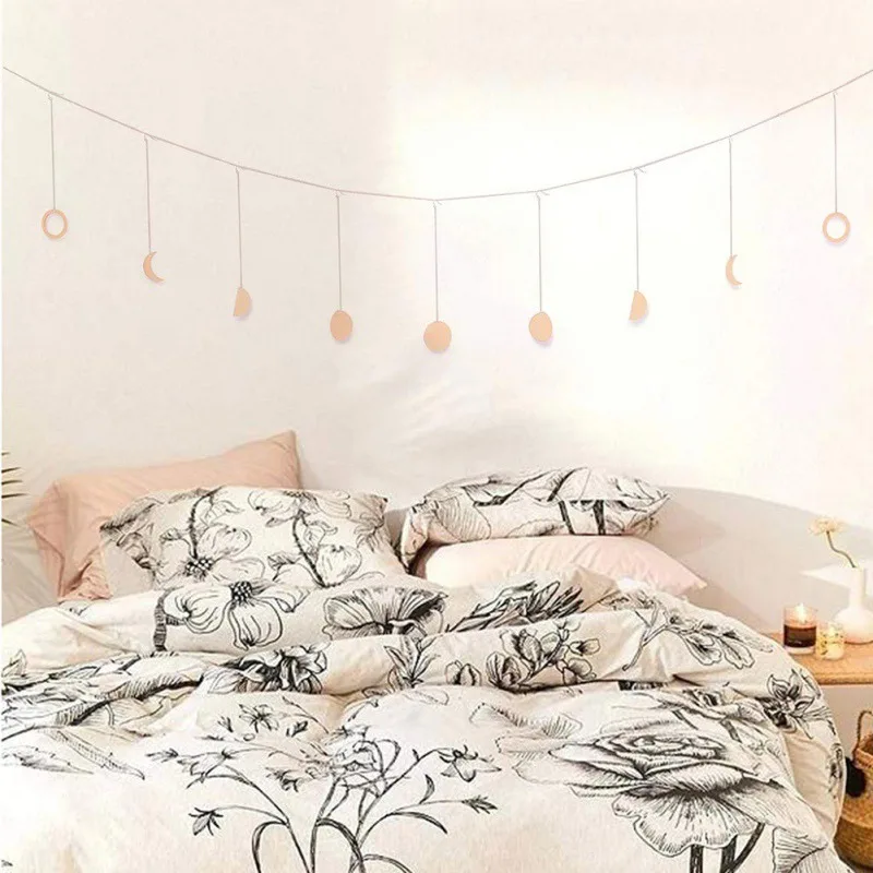 Металлическое/деревянное круглое украшение в форме Солнца и Луны|Ловцы снов