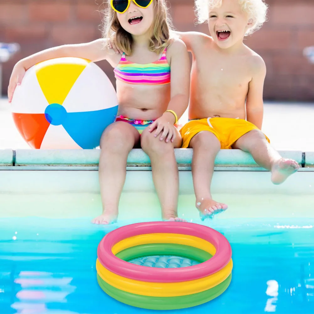 

Hot sale Practical Children 3 Color Swim Circle Multi-functional Classic Bath Inflatable Ring Toy Swimming Pool Accessories#37