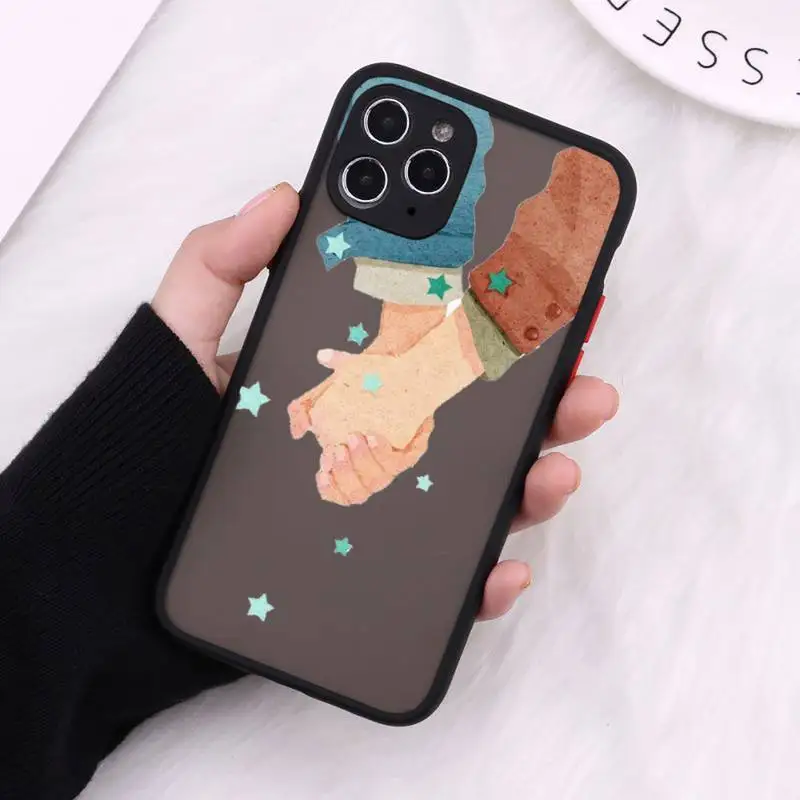 

Hand Hold hands love beautiful Phone Case Matte Transparent For iPhone 12 Mini 11 Pro XR XS Max 7 8 Plus
