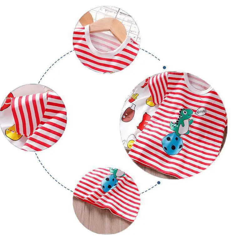 

Children Summer Tshirt Short Sleeved Cartoon Clothes Baby Boys Girls Cotton Printed Tops Underwear T Shirt Dinosaur Clothes