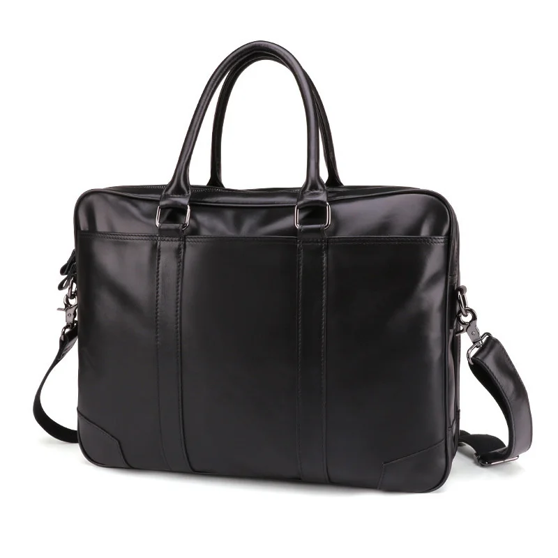 

Портфель мужской из натуральной кожи, сумка-мессенджер для компьютера 15,6 дюйма, деловой офисный саквояж на плечо для ноутбука