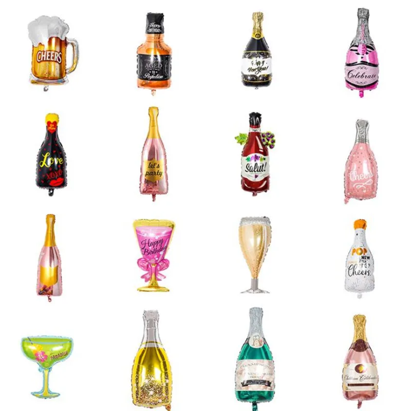 

2pcs Champagne wine Bottle Aluminum Film Balloon wedding party cocktail decorated arrangement balloon wine bottle