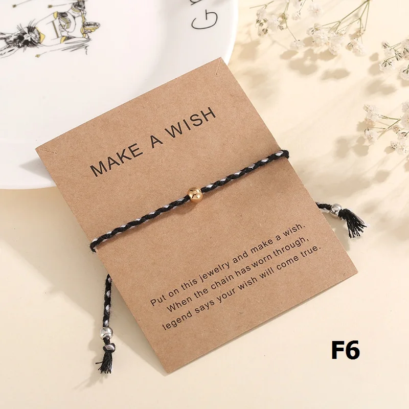 

New Bohemia Colorful Handmade Cotton Rope Bracelet Stainless Steel Beads Adjustable Wish Card Chain Bracelets Beach Jewelry Gift