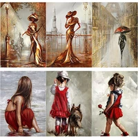 diy 5d diamond painting scenery diamond embroidery girl landscape cross stitch full square round drill mosaic home decor gift