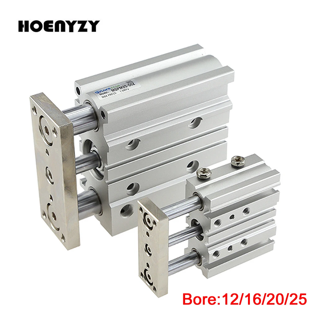 Воздушный цилиндр серии MGPM запасной тонкий треххосевой с штоком MGPM12/16/20/25 ход