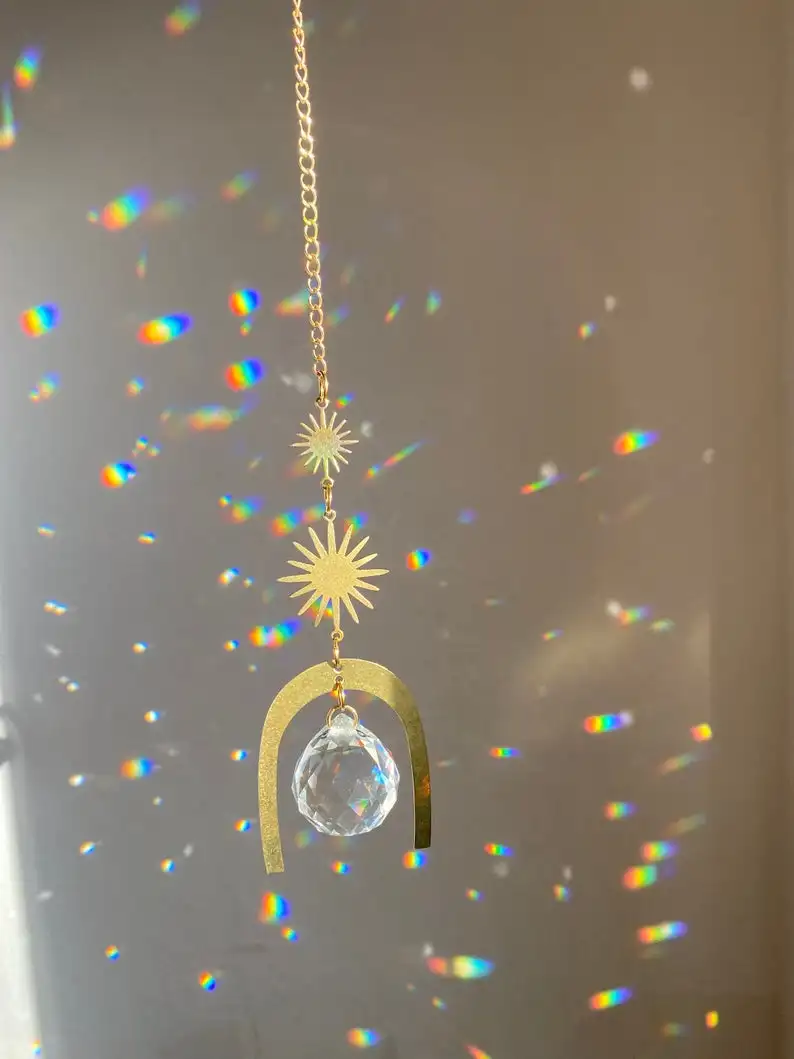 

Sun rainbow suncatcher Windou Rainbow Maker Boho Naruto Moon and Sun Catcher