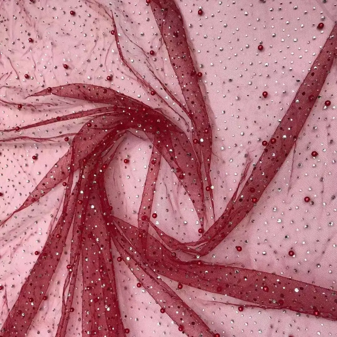 Горячая Распродажа в нигерийском стиле кружевная ткань с камнями и бусинами