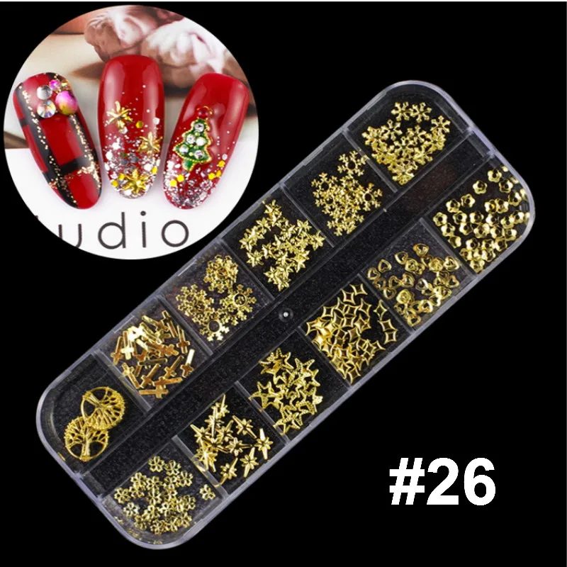Mixed Colorful Rhinestones For Nails Crystal Stones Gems Manicure Accessories Studs 27 Models Diamonds 3D Nail Art Decorations