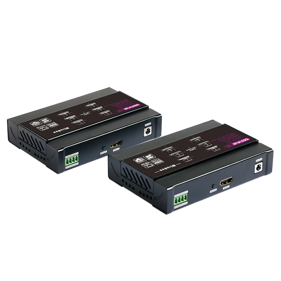 4K HDMI Extender KVM Extender over IP up to 100m USB Extender over Single Cat6 Support Remote Power Switch RS232 POE