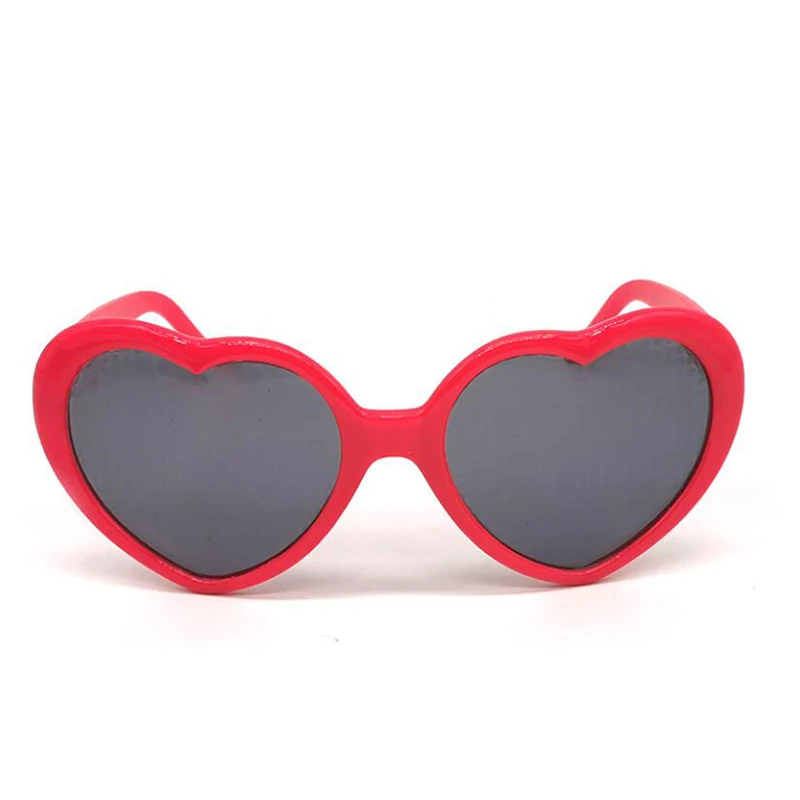 

Love Heart Shape Sunglasses Women PC Frame Light Change Love Heart Lens Colorful Sun Glasses Female Red Pink Shades Magic