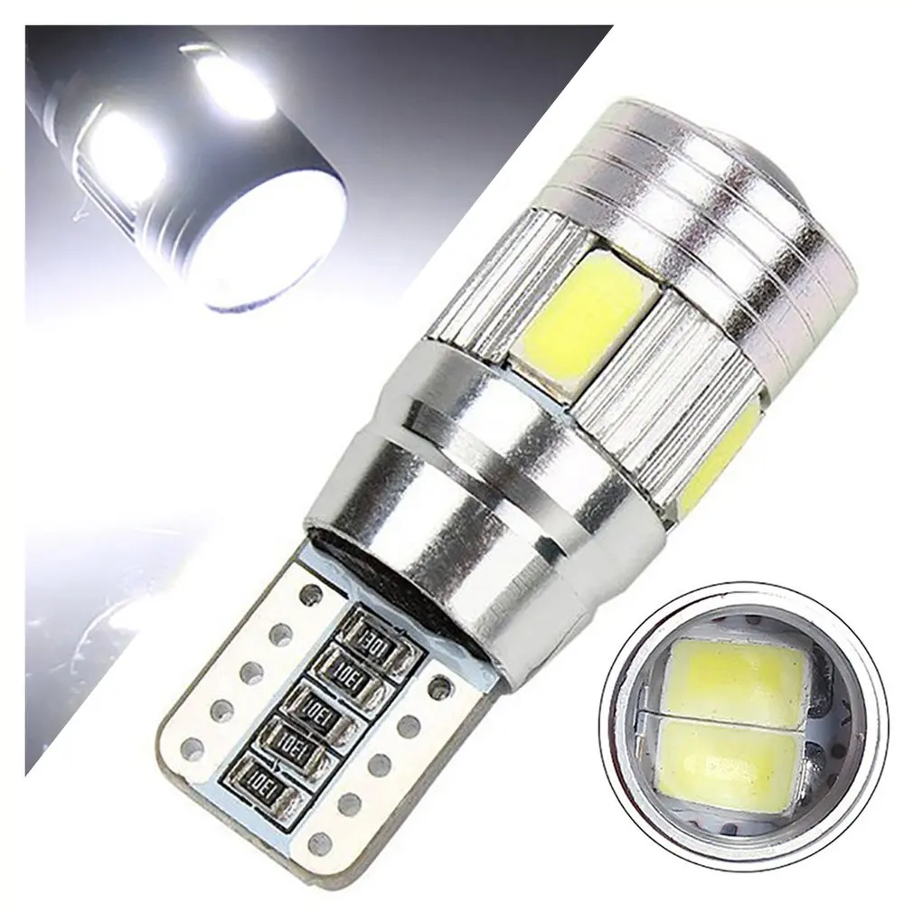 

T10 W5W LED lamp for car 12V Interior Light 5W5 LED Turn Signal License Plate Wedge Side Bulbs 194 168 5630 6SMD White Yellow