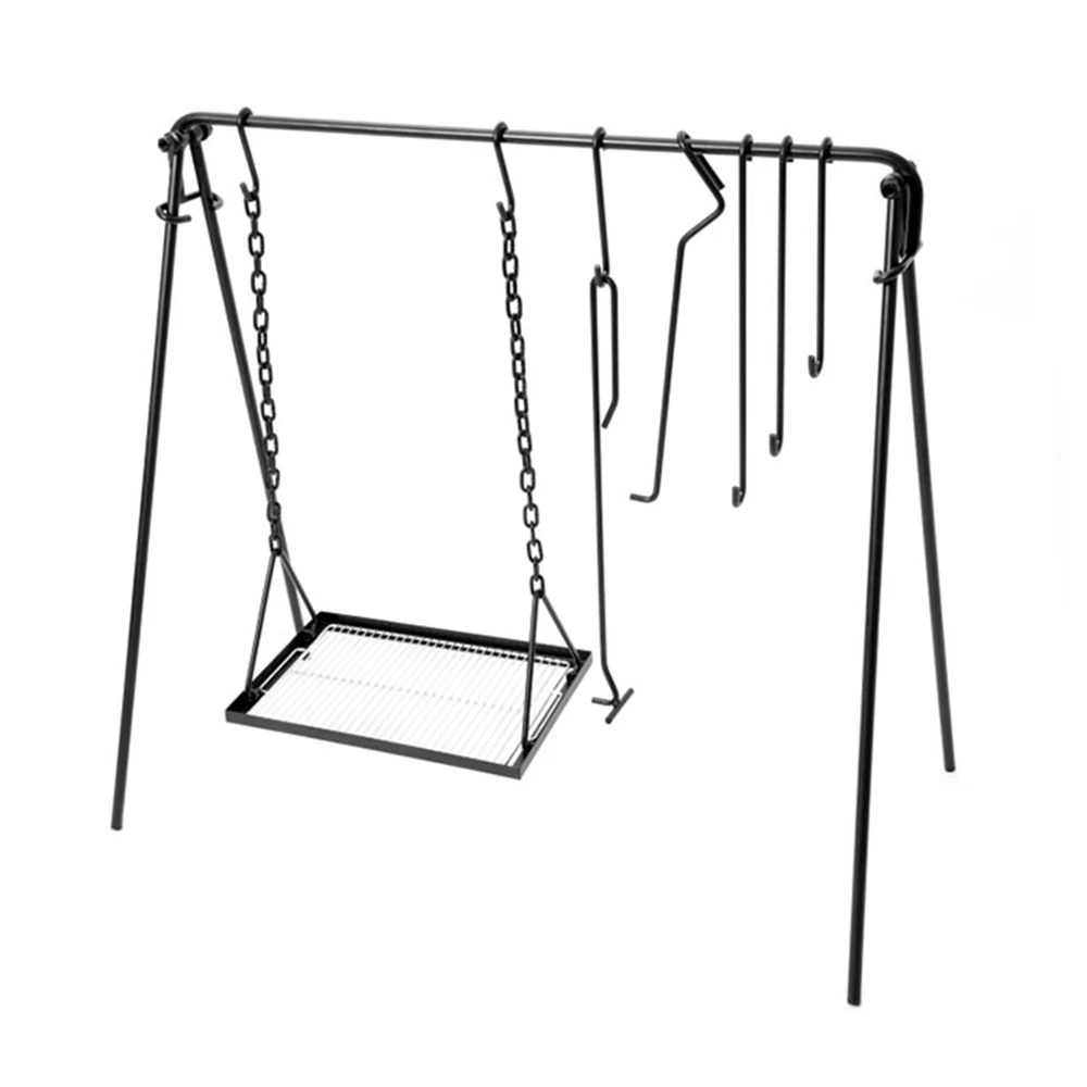 

Открытый Кемпинг Вешалка из нержавеющей стали регулируемый барбекю гриль штатив котелок для костра подставка подвесные крючки для пешего ...