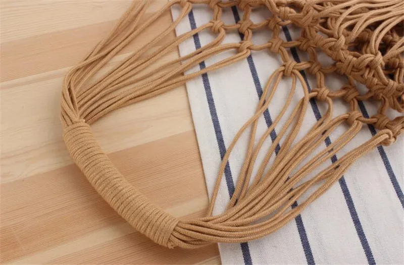 

2020 Hollow Out Women Handbags Large Size Beach Tote Casual Holiday Travel Bags Handmade Knot Bags Drop Shipping LXG22