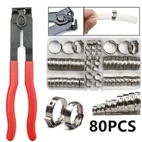 80pcs single ear stepless hose clamps 5 8 23 5mm 304 stainless steel hose clamps clamp plier car repairs kits