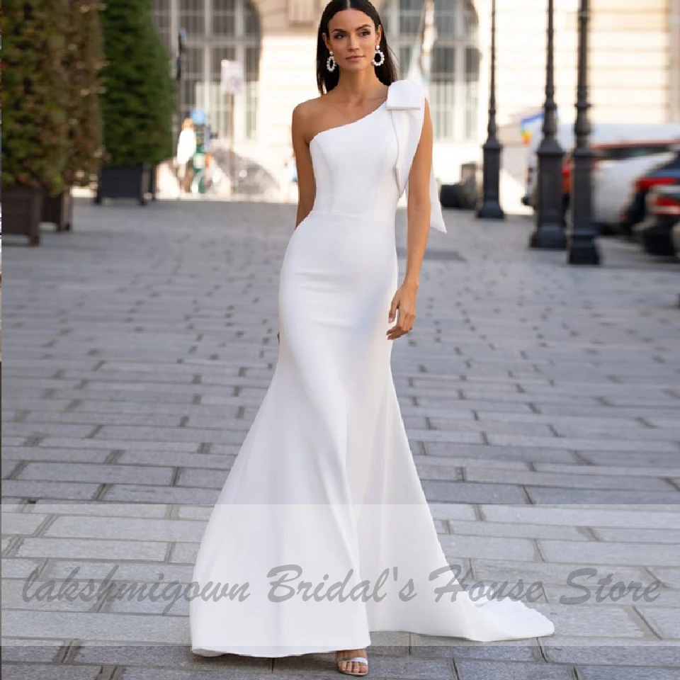 

Simple Satin Dress Long Elegant Wedding Dress Mermaid Bridal Dresses 2020 Vestido de Noiva Elegant Women Wedding Gowns