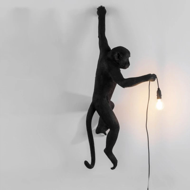 Лампа в форме обезьяны светодиодный светильник светильники настенный из смолы