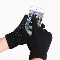 fashion winter woman men warmer knitted phone touch screen gloves outdoor riding driving non slip glove christmas party gift