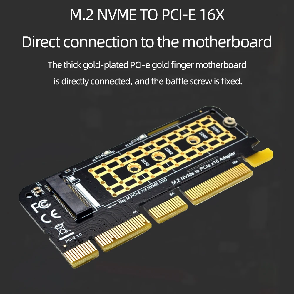 Плата расширения M.2-PCI-E 3 0 4X 8X 16X со светодиодный кой компьютерный адаптер SSD
