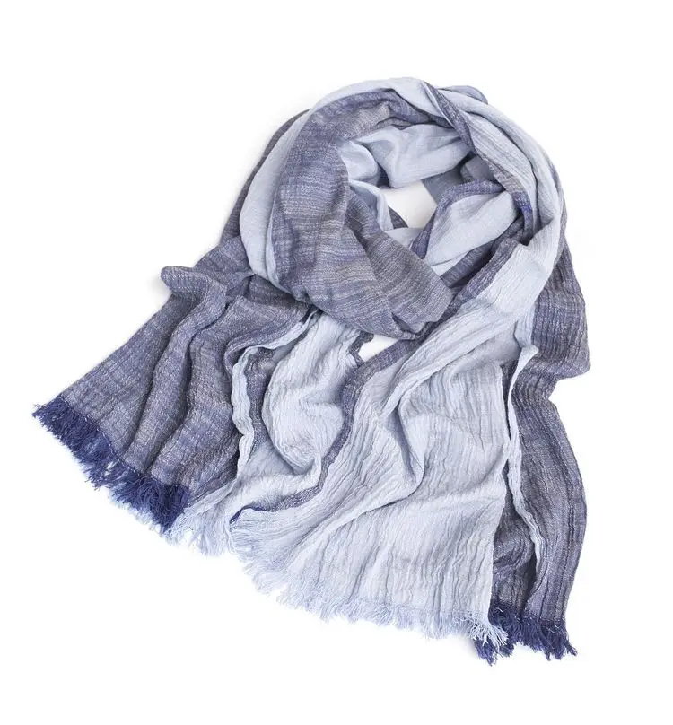 

2019 Wholesale Brand Winter Scarf Men Warm Soft Tassel Bufandas Cachecol Gray Plaid Woven Wrinkled Cotton Men Scarves