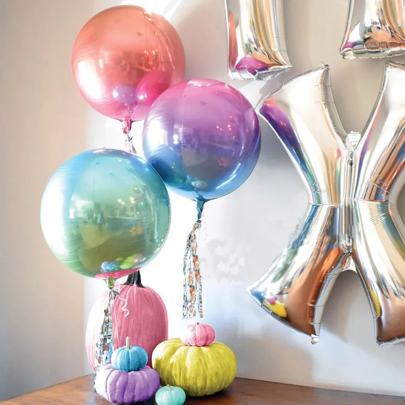 

22 Inch 4D Colorful Gradient Balloon Decoration Round Aluminum Foil Balloons Wedding Birthday Baby Shower Party Decor cc66