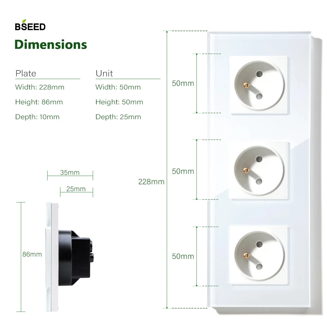 Смарт-розетка настенная со стеклянной панелью и поддержкой Wi-Fi - купить по