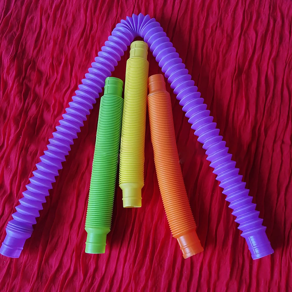 

8pcs Multicolor Pop Tube Creative Magical Toys Circle Funny Toys Folding Plastic Toy Kids' Development Educational Accessory