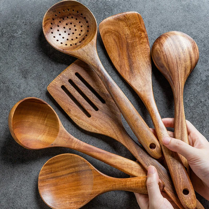 

Деревянная посуда, наборы кухонных инструментов, термостойкие аксессуары, антипригарные кухонные наборы кухонных инструментов, домашняя к...