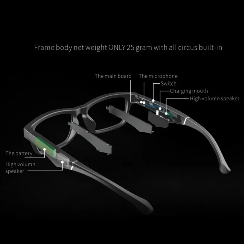 

Smart Glasses Wireless Bluetooth Hands-Free Calling Music Audio Open Ear Sunglasses