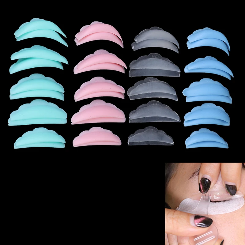 

5Pairs Silicone Eyelash Perm Pad Colorful Recycling Lashes Rods Shield Lifting 3D Eyelash Curler Accessories Applicator Tools