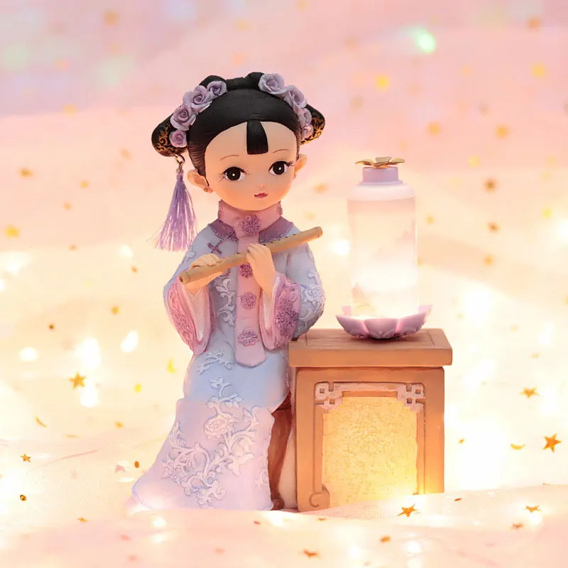 Традиционная китайская королевская маленькая фигурка принцессы леди светильник