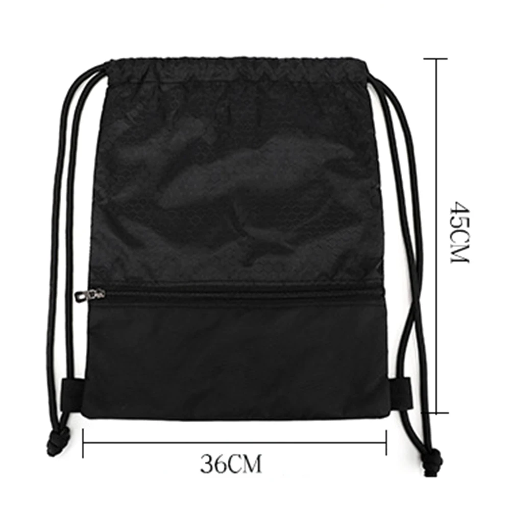 

Fashion Nylon Drawstring Bag Portable Solid High-capacity Sport Shoulders Backpacks Outdoor Travel School Black Bags 45x35x2cm