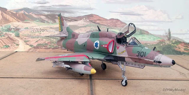 DIYMyModeI1: 32 modelo de avi&oacute;n de ataque skyhawk de A-4 de los Estados Unidos, KIT de modelo de papel artesanal, rompecabezas de juguete hecho a mano, regalo, accesorios de pel&iacute;cula-2