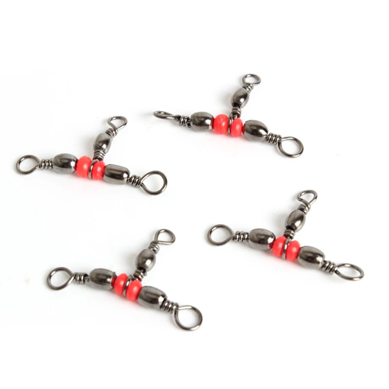 

Fishing Snap Swivel 3 Way 50pcs/Set Swivel Connecting Ring Fishhook Lure Line Connector Mini Fishing Tackle Accessory