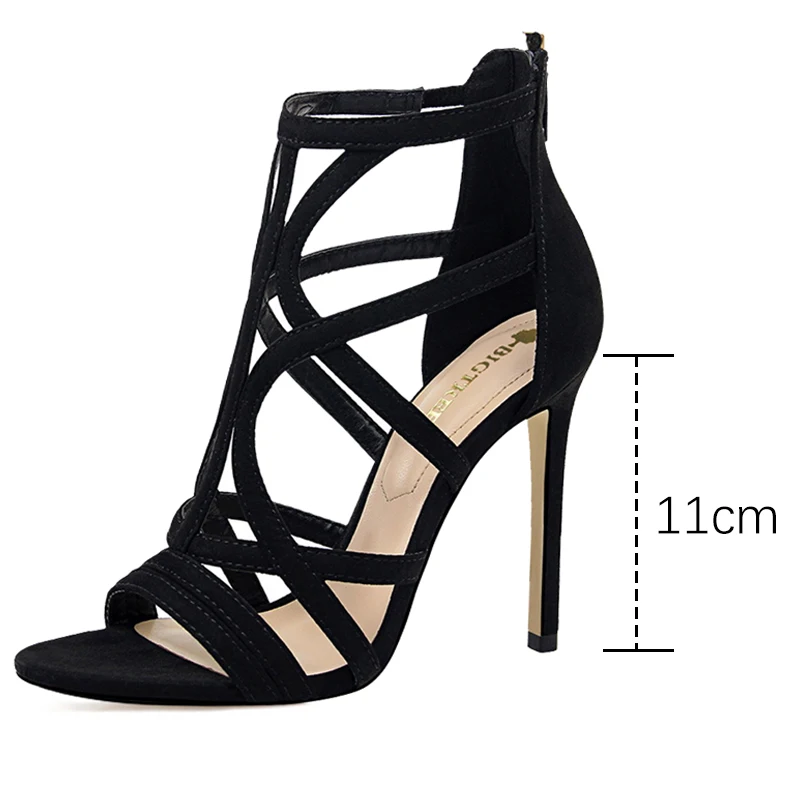 

2021 Summer Shoes Women's Sandals Roman Style High Heels Shoes Ladies Sandals Hollow Pumps Shoes On Heels 11cm Female Sandals