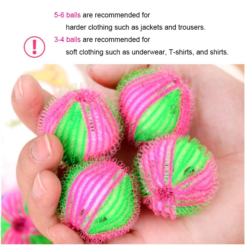 

6pcs Magic Hair Removal Laundry Ball Hair Removal Catcher Dirty Fiber Collector Washing Machine Cleaning Ball Grabs Fuzz Hair