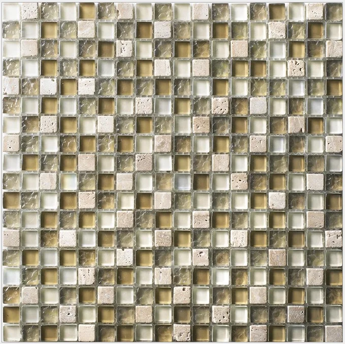 

Crystal White Light Olive Glass Mix Stone Mosaic Tile Backsplash HYM024 Bathroom Tiles
