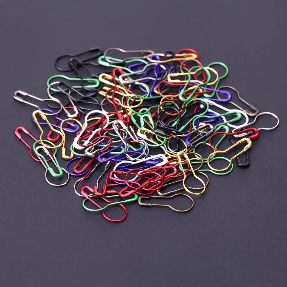 100pcsColorful Knitting Crochet Locking Stitch Marker Hang Tag Safety Pins DIY Sewing Tools Needle Clip Crafts Accessories | Дом и сад