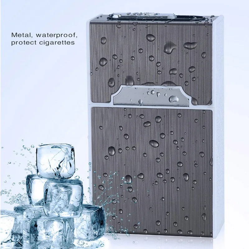 Металлический чехол для сигарет из смолы Электронная USB зажигалка хранения