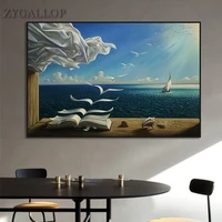 salvador dali oil painting the waves book sailboat wall paintings on canvas posters and prints wall art pictures home decoration