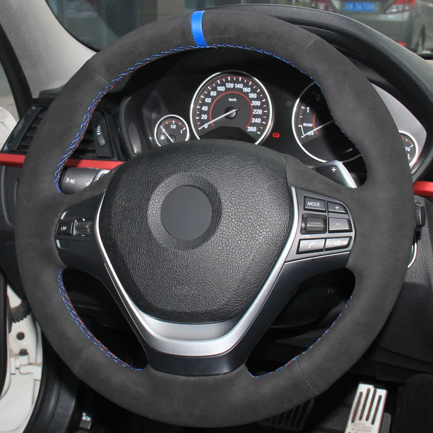 LQTENLEO чехол рулевого колеса автомобиля черная замша для BMW F20 F21 F22 F23 118i 120i 125i 120d 218i