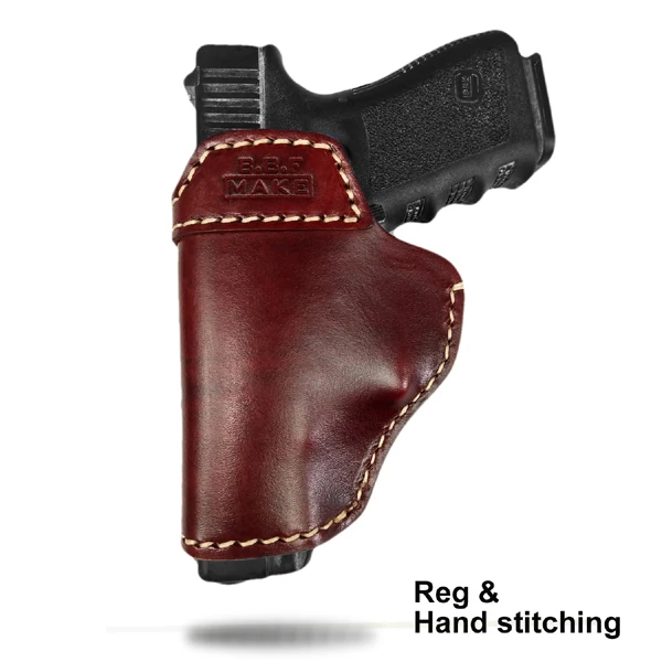 Reg-Hand stitching B.B.F MAKE Пистолет Чехол кожаный мешок Patternt сумка доски для S& W М& P щит GLOCK 17 18 19 22 23 26 27 32 42, 43 SpringField Cas - Цвет: Reg-Hand stitching