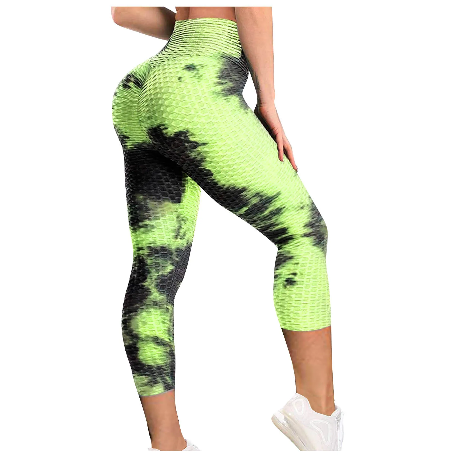 

Women's Tie-dye Pocket Sexy Women Leggings Bubble Butt Push Up Fitness Legging Breathable Hip Lifting Exercise Seamless Pants