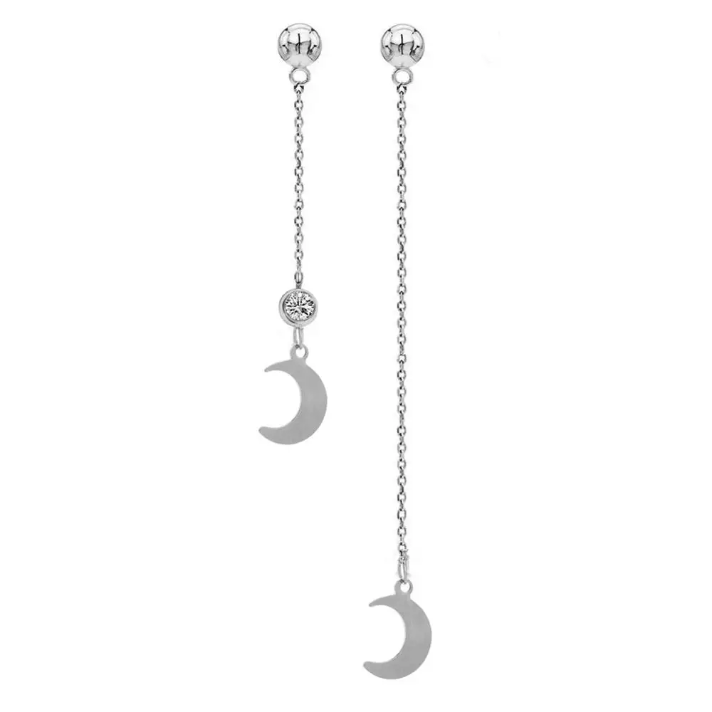 MinaMaMa серьги-капли из нержавеющей стали с цепочкой в виде луны для женщин новые