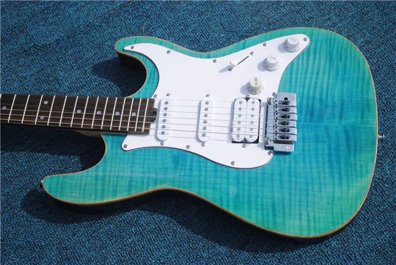 

electric guitar, electric bass custom shop, metal 22 product lake blue electric guitar custom made ，Free shipping