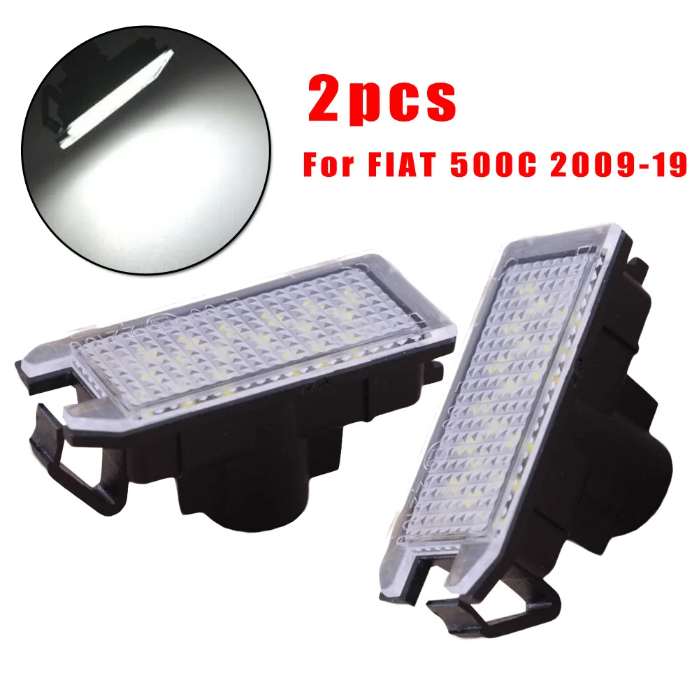 1 Pair Car LED Rear Number License Plate Light Front Transparent Lens Tail Signal Lamp Safe Driving For Fiat 500 500C | Автомобили и