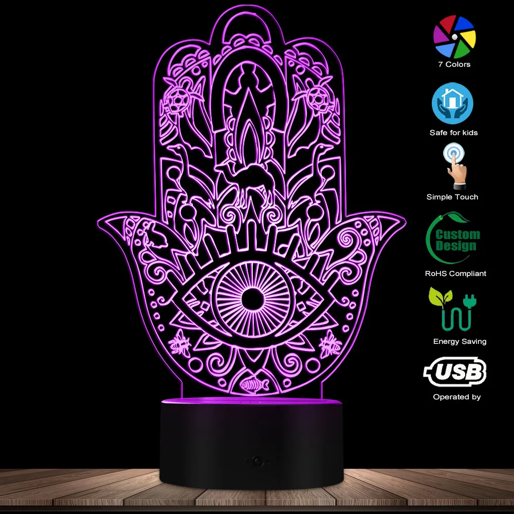 Hamsa с узором в стиле бохо новинка светильник Buddhas ручная мандала искусственная