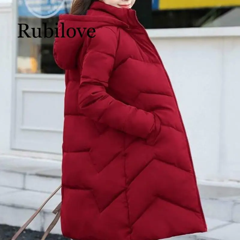 Женские зимние куртки размера плюс 4XL 5XL 6XL с капюшоном, хлопковое Женское пальто, зимняя женская длинная парка, теплая верхняя одежда, женский пуховик